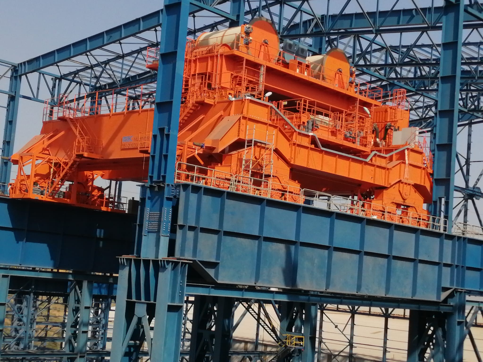 Charging cranes on plant rails